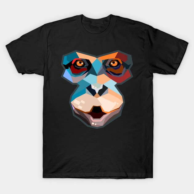 Chimpanzee geometrical face T-Shirt by Gilisuci